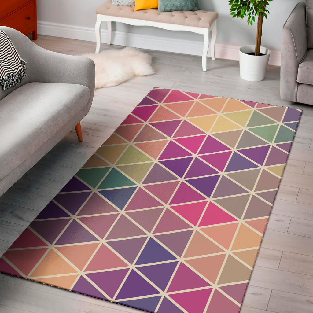 Pastel Geometric Shape Pattern Print Area Rug