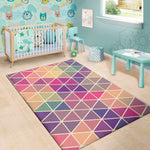 Pastel Geometric Shape Pattern Print Area Rug