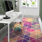 Pastel Geometric Shape Pattern Print Area Rug