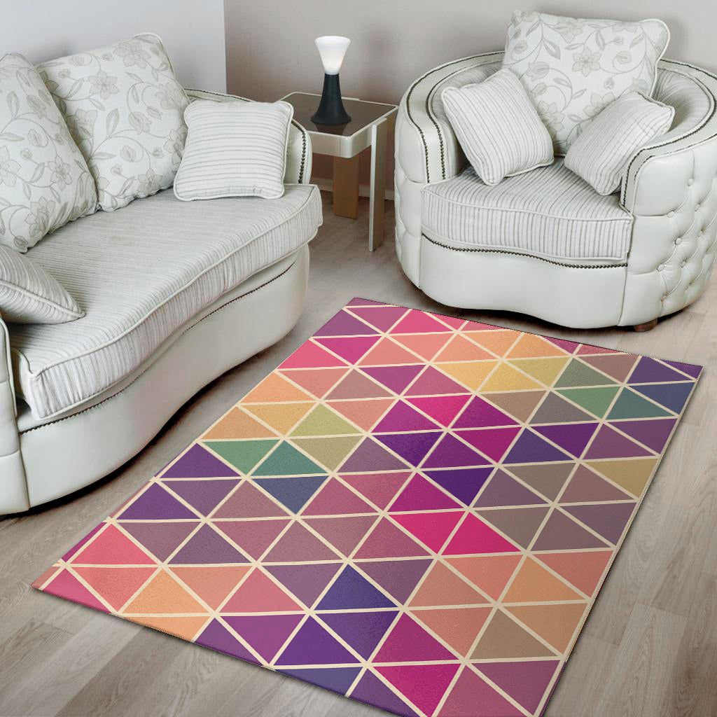 Pastel Geometric Shape Pattern Print Area Rug