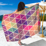 Pastel Geometric Shape Pattern Print Beach Sarong Wrap