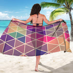Pastel Geometric Shape Pattern Print Beach Sarong Wrap
