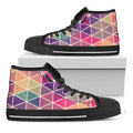Pastel Geometric Shape Pattern Print Black High Top Sneakers