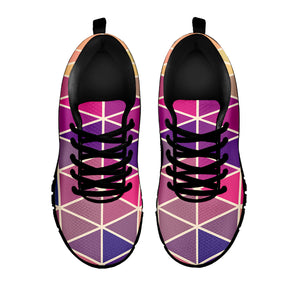 Pastel Geometric Shape Pattern Print Black Sneakers