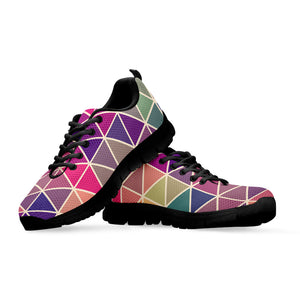 Pastel Geometric Shape Pattern Print Black Sneakers