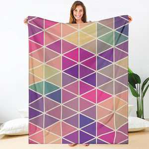 Pastel Geometric Shape Pattern Print Blanket