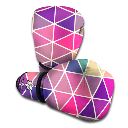 Pastel Geometric Shape Pattern Print Boxing Gloves
