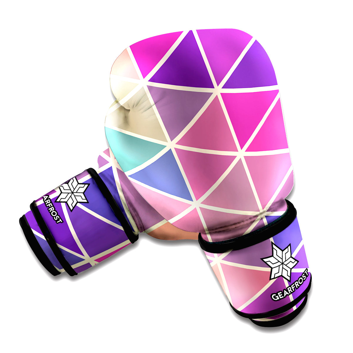 Pastel Geometric Shape Pattern Print Boxing Gloves