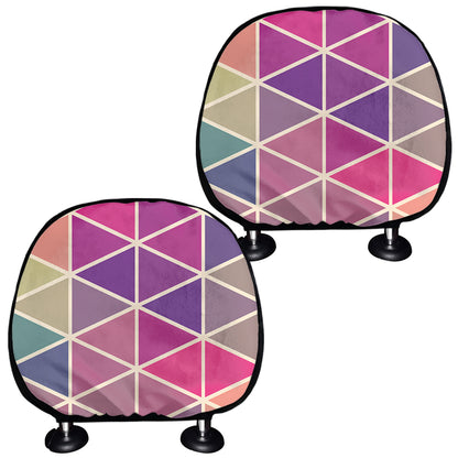 Pastel Geometric Shape Pattern Print Car Headrest Covers