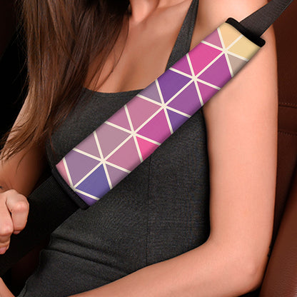 Pastel Geometric Shape Pattern Print Car Seat Belt Covers