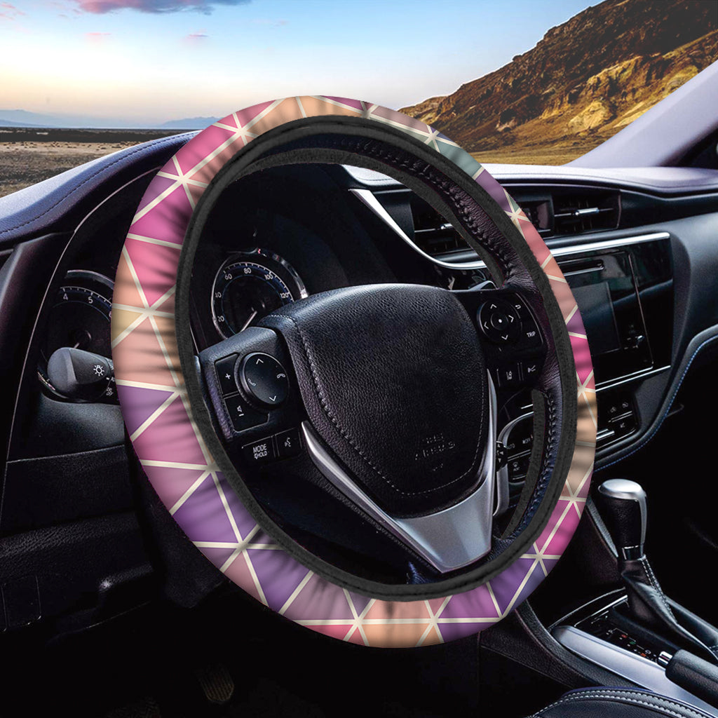 Pastel Geometric Shape Pattern Print Car Steering Wheel Cover