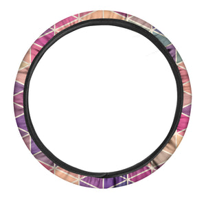 Pastel Geometric Shape Pattern Print Car Steering Wheel Cover