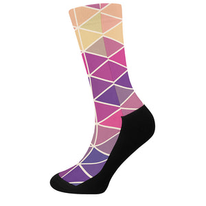 Pastel Geometric Shape Pattern Print Crew Socks