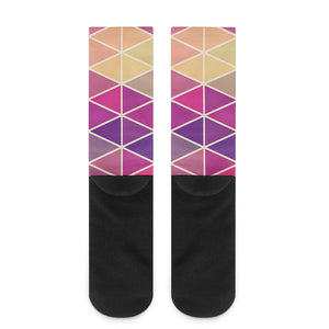 Pastel Geometric Shape Pattern Print Crew Socks