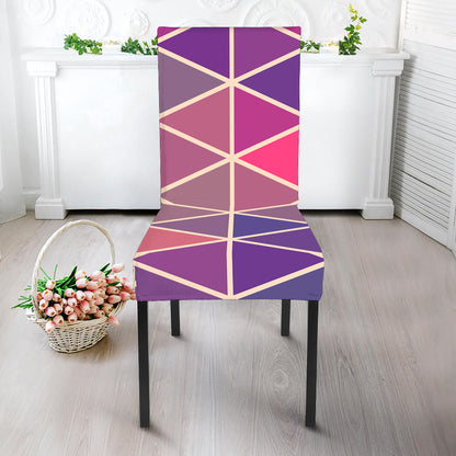 Pastel Geometric Shape Pattern Print Dining Chair Slipcover