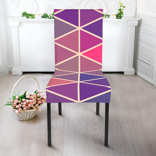 Pastel Geometric Shape Pattern Print Dining Chair Slipcover