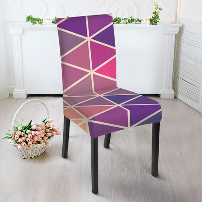 Pastel Geometric Shape Pattern Print Dining Chair Slipcover