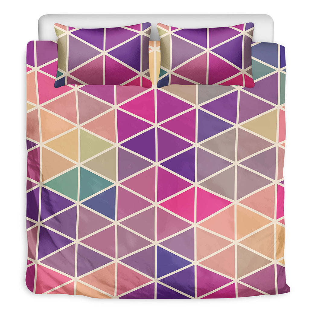 Pastel Geometric Shape Pattern Print Duvet Cover Bedding Set