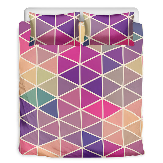 Pastel Geometric Shape Pattern Print Duvet Cover Bedding Set