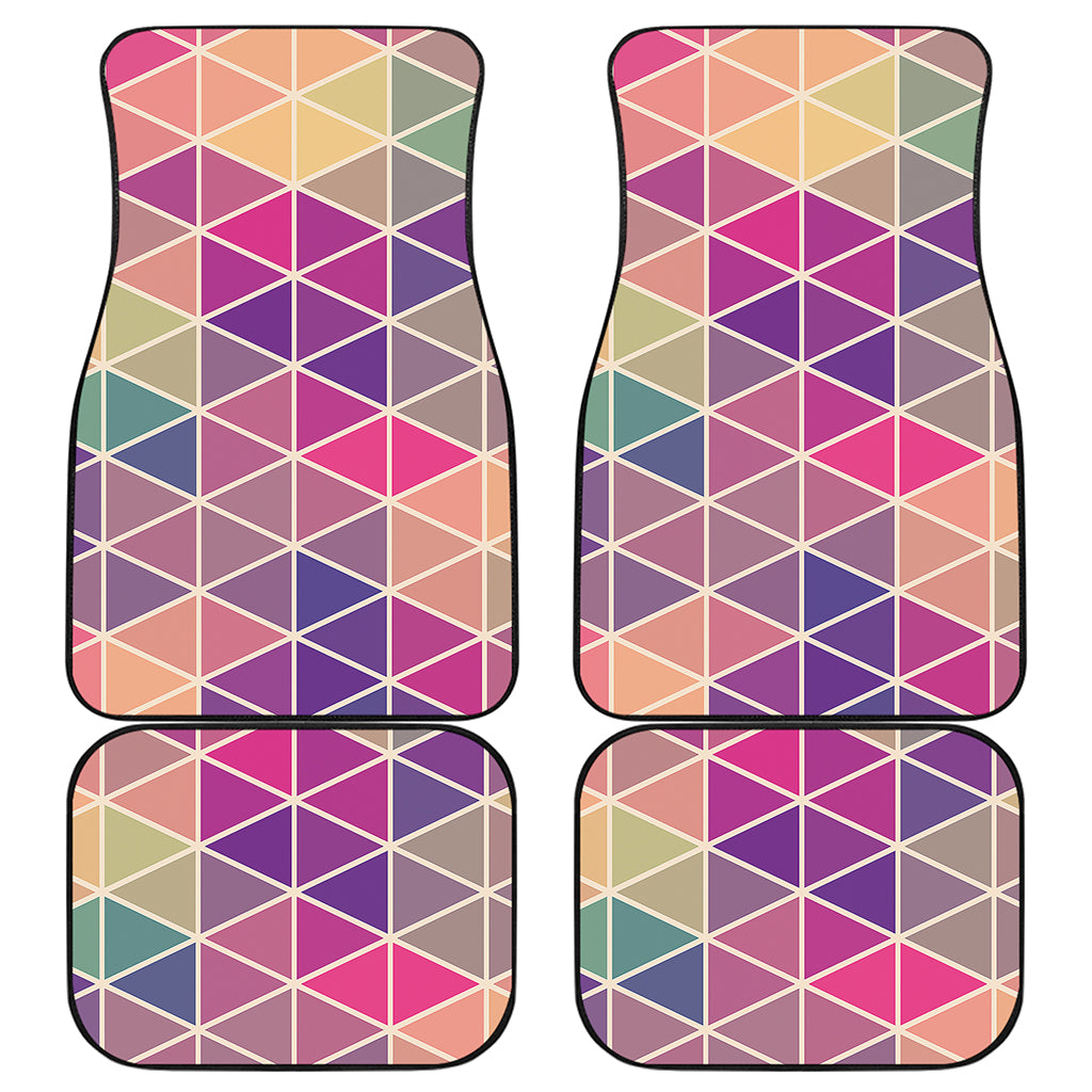 Pastel Geometric Shape Pattern Print Front and Back Car Floor Mats