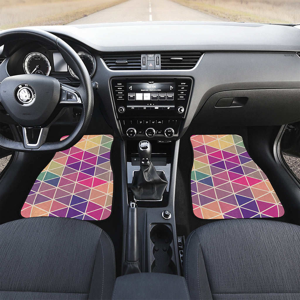 Pastel Geometric Shape Pattern Print Front and Back Car Floor Mats