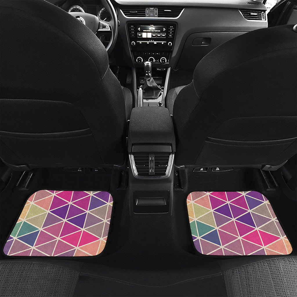 Pastel Geometric Shape Pattern Print Front and Back Car Floor Mats