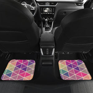 Pastel Geometric Shape Pattern Print Front and Back Car Floor Mats