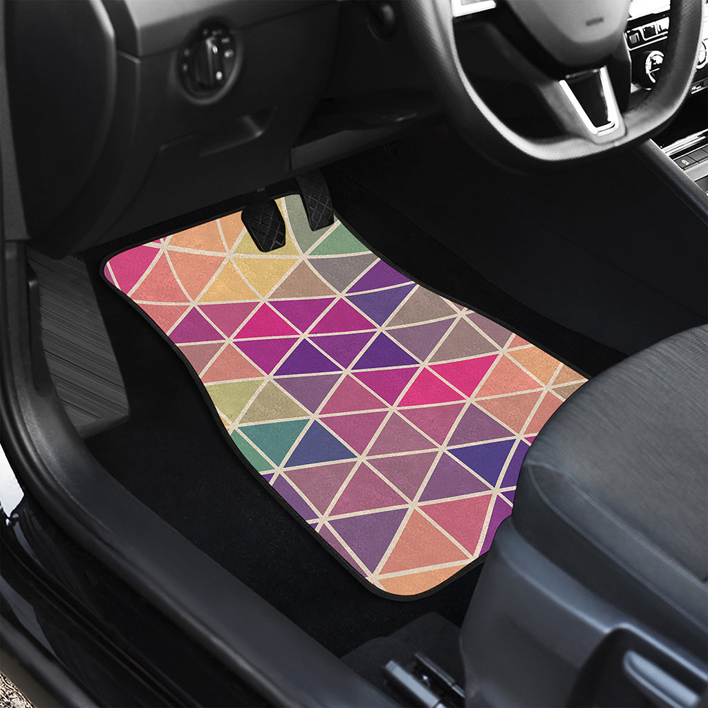 Pastel Geometric Shape Pattern Print Front and Back Car Floor Mats