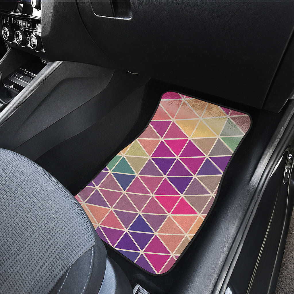 Pastel Geometric Shape Pattern Print Front and Back Car Floor Mats