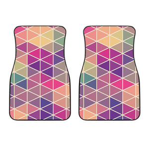 Pastel Geometric Shape Pattern Print Front Car Floor Mats