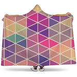 Pastel Geometric Shape Pattern Print Hooded Blanket