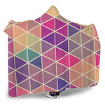 Pastel Geometric Shape Pattern Print Hooded Blanket