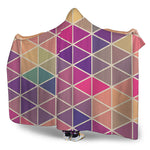 Pastel Geometric Shape Pattern Print Hooded Blanket