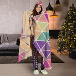 Pastel Geometric Shape Pattern Print Hooded Blanket