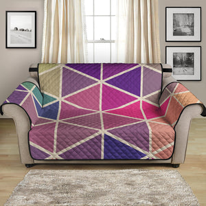 Pastel Geometric Shape Pattern Print Loveseat Protector