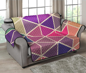 Pastel Geometric Shape Pattern Print Loveseat Protector