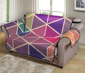 Pastel Geometric Shape Pattern Print Loveseat Protector