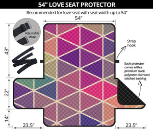 Pastel Geometric Shape Pattern Print Loveseat Protector