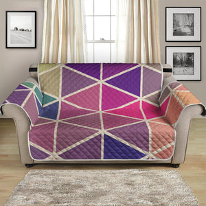 Pastel Geometric Shape Pattern Print Loveseat Protector