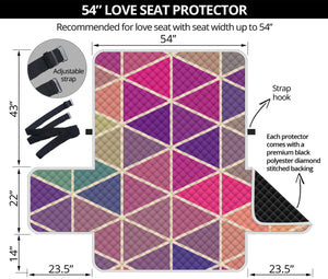 Pastel Geometric Shape Pattern Print Loveseat Protector