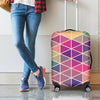 Pastel Geometric Shape Pattern Print Luggage Cover