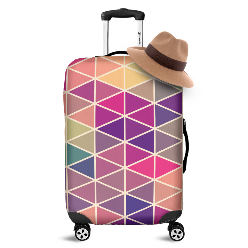 Pastel Geometric Shape Pattern Print Luggage Cover