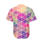 Pastel Geometric Shape Pattern Print Men's Baseball Jersey