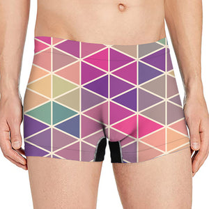Pastel Geometric Shape Pattern Print Men's Boxer Briefs