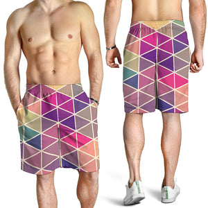 Pastel Geometric Shape Pattern Print Men's Shorts