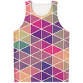 Pastel Geometric Shape Pattern Print Men's Tank Top