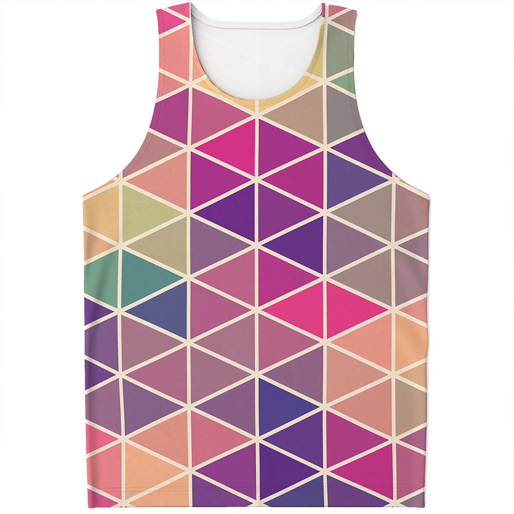 Pastel Geometric Shape Pattern Print Men's Tank Top