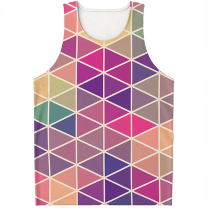 Pastel Geometric Shape Pattern Print Men's Tank Top