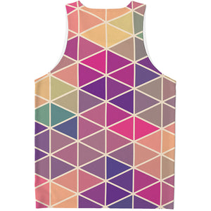 Pastel Geometric Shape Pattern Print Men's Tank Top