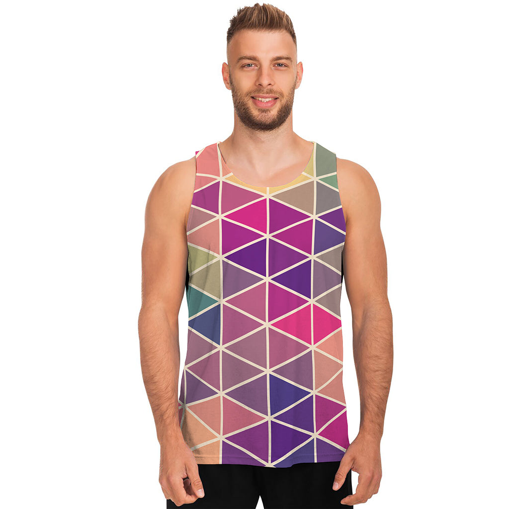 Pastel Geometric Shape Pattern Print Men's Tank Top